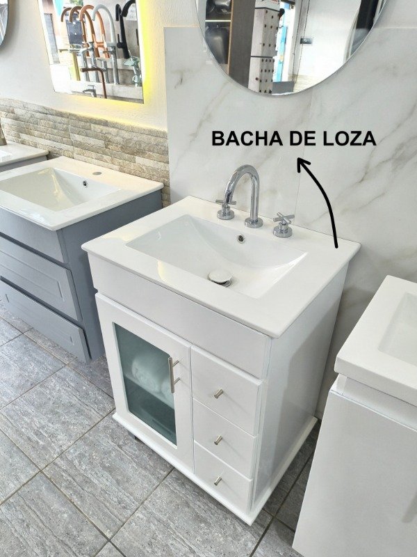 Producto - Vanitory de 60 cm (1 puerta y tres cajones) - 1