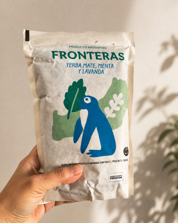 Producto - Yerba Mate Fronteras con menta y lavanda 250 gr