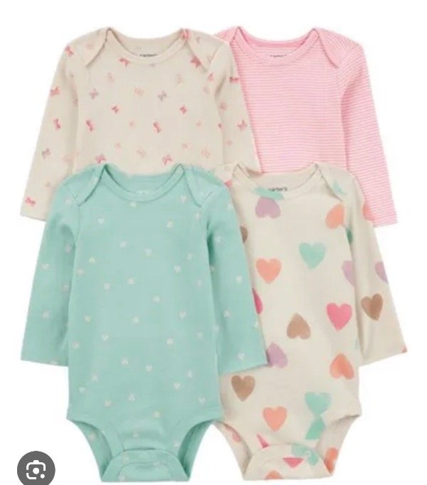 Producto - Pack x4 bodys manga larga Carters