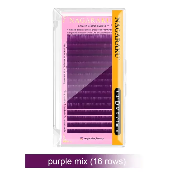 Producto - Extensiones Color - Nagaraku Violeta 0.15 D MIX x 16 LÍNEAS