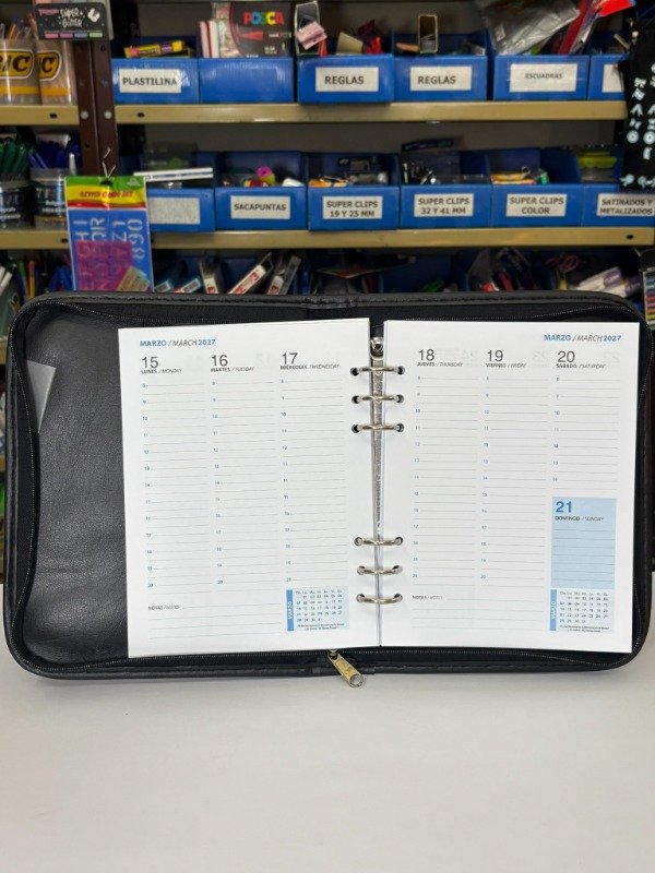 Producto - Agenda Semanal Rep. Cambiable R8 c/cierre - "Ind. Sudamericanas" - 2