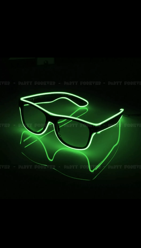 Producto - Anteojo Neon liso Verde con Control Remoto a pilas