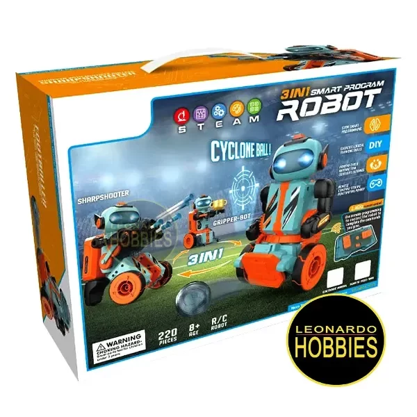 Producto - Set 3 en 1 RC Robot Kit Robot p/Armar a Control Remoto STEAM Batería HTCBC0103
