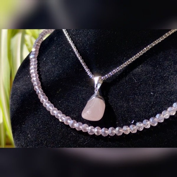 Producto - Ambar. Collar. Dúo Libertad (Cuarzo Rosa)