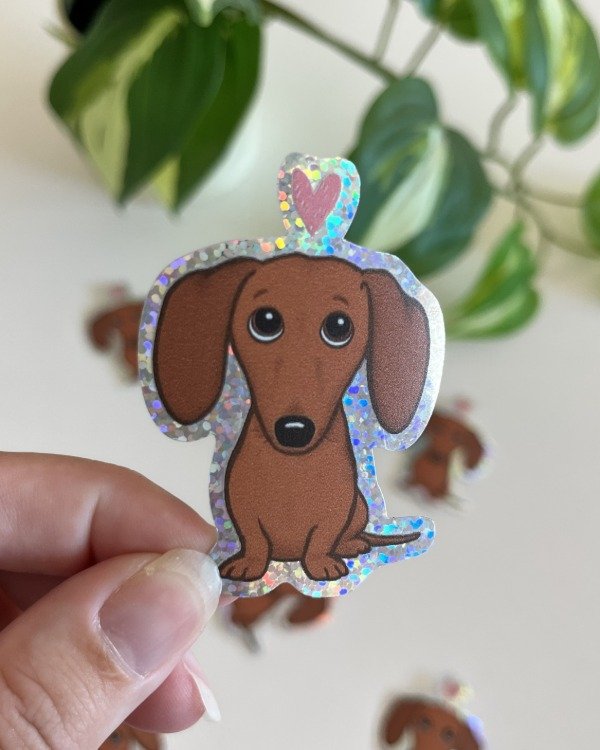 Producto - Sticker Glitter UV - Salchi Corazón