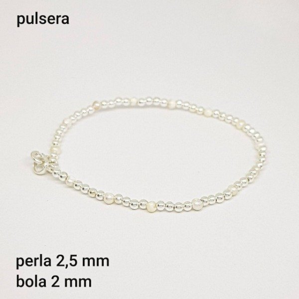 Producto - PUL #PER Pulsera Perla río 2,5mm y bola 2mm