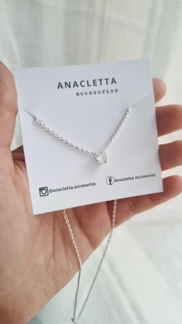 Producto - Collar corazon strass blanco engarzado AB