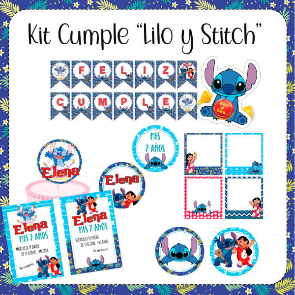 Producto - Kit Imprimible Cumpleaños Lilo y Stitch