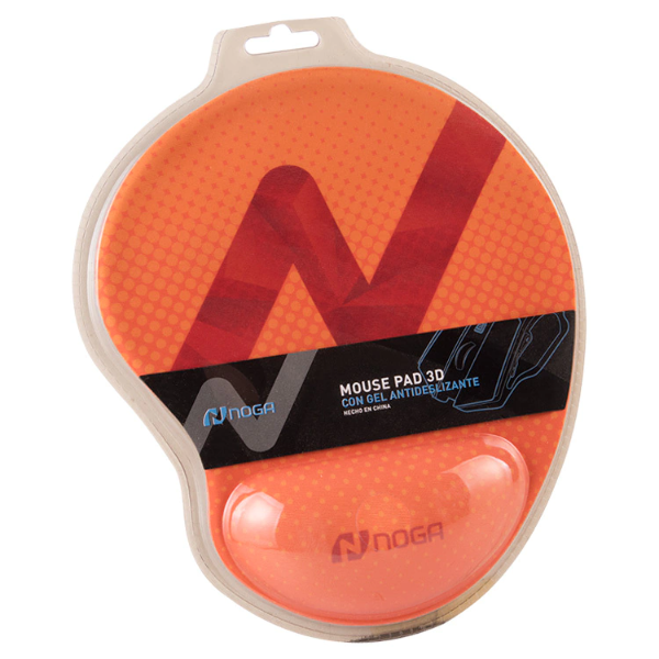 Producto - Mouse pad -ergonomico -c/gel -orange -Noganet (MOUSE PAD 3D) - 1