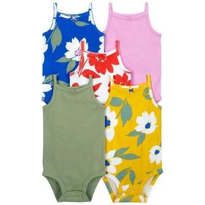 Producto - Pack de 5 bodies Carter's musculosa con flores - 0