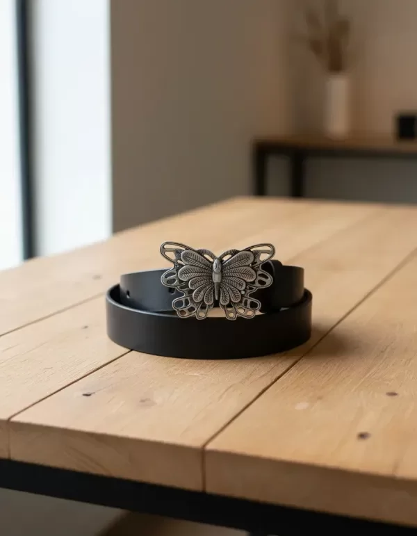 Producto - cinto de chapon mariposa plateado