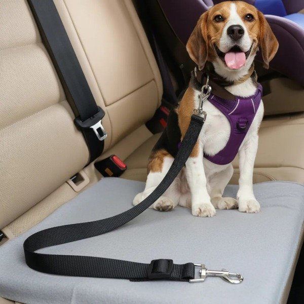 Producto - CINTURÓN DE SEGURIDAD PARA MASCOTAS CORREA REFORZADA COLOR NEGRO