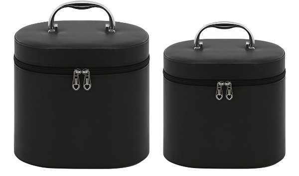 Producto - Set de 2 neceser rígidos grandes con espejo Trendy negro