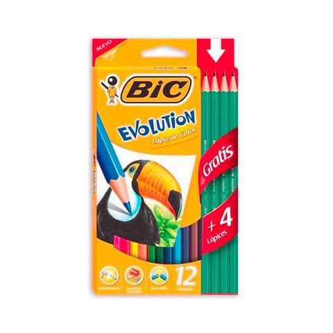 Producto - LÁPIZ BIC EVOLUTION COLORIN X12 + 4GRAF