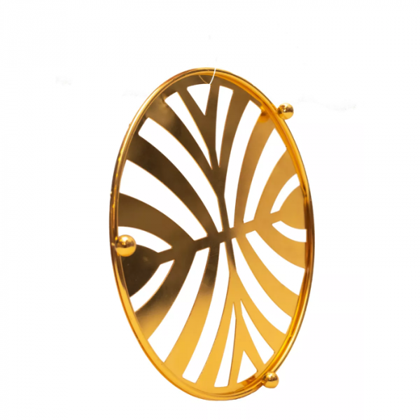 Producto - POSAFUENTES CROMADO 18 CM DECORATIVA COLOR DORADO POSA PAVA