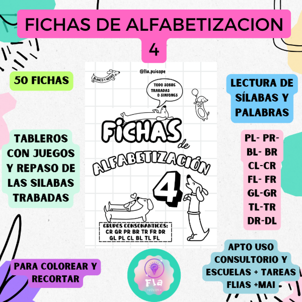 Producto - Fichas de Alfabetización 4 B y N