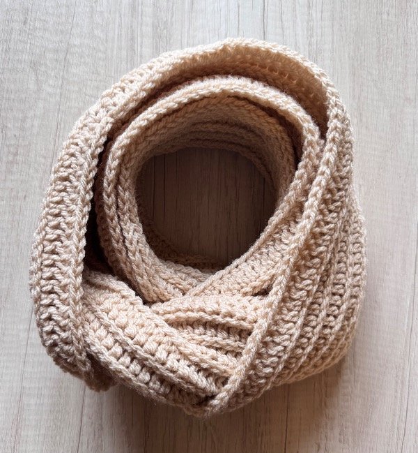 Producto - CUELLO INFINITO TEJIDO A MANO - CROCHET -  ROSA VIEJO - 12