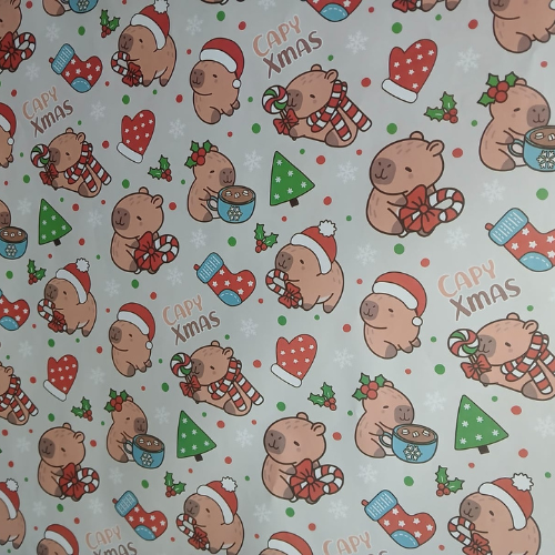 Producto - Afiche estampado Capibara navidad