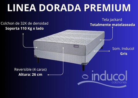 Producto - COLCHON INDUCOL ESPUMA ALTA DENSIDAD LINEA DORADA Premium 2.00x2.00