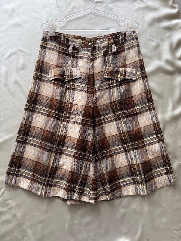 Producto - Pollera pantalón escocesa en tonos marrones