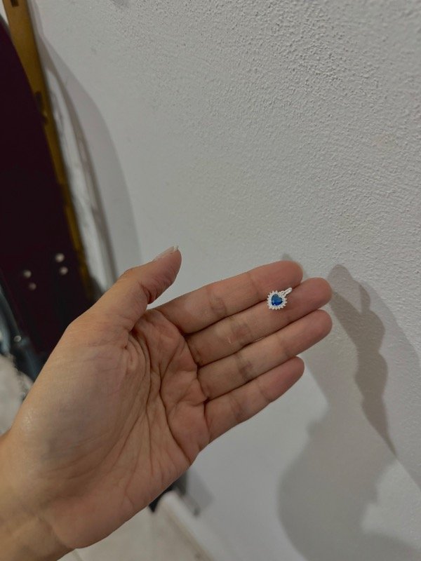 Producto - DIJE CORAZÓN CON CUBIC AZUL