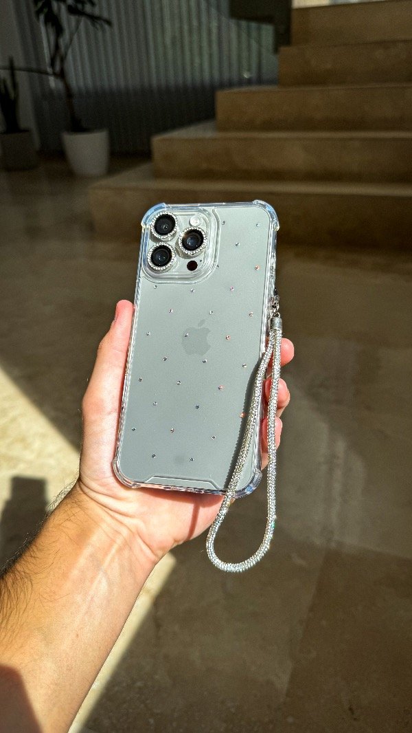 Producto - Case Puntitos + Colgante Strass Plata