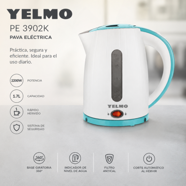 Producto - PAVA ELECTRICA YELMO PE3902K