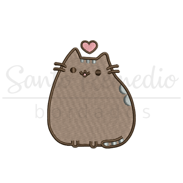 Producto - Pusheen Gatito kitty x2 medidas 8 y 10cm matriz bordado