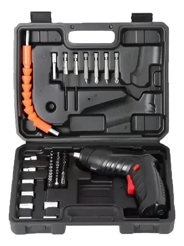 Producto - Destornillador Atornillador Electrico Recargable Portatil 47 Color Negro