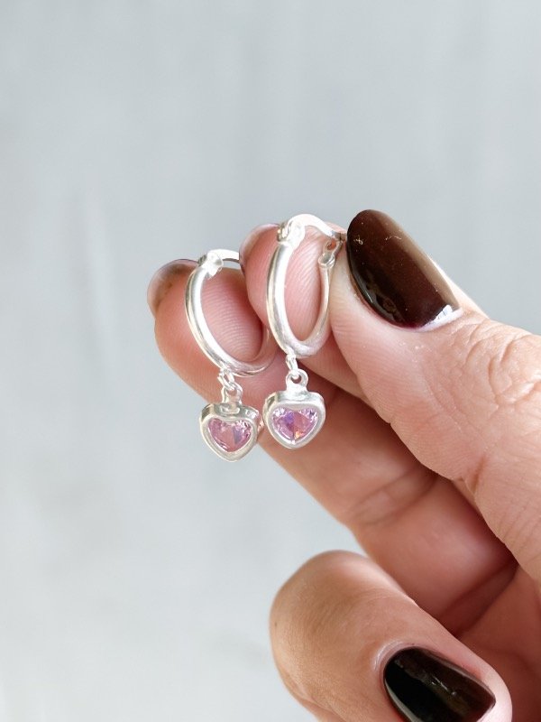Producto - Argolla con Dije Corazón cubic 10cm