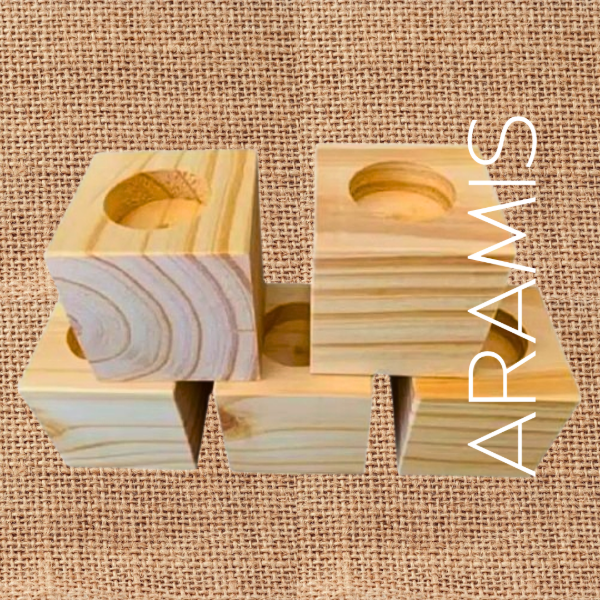 Producto - Cubo Portavela de Madera x10