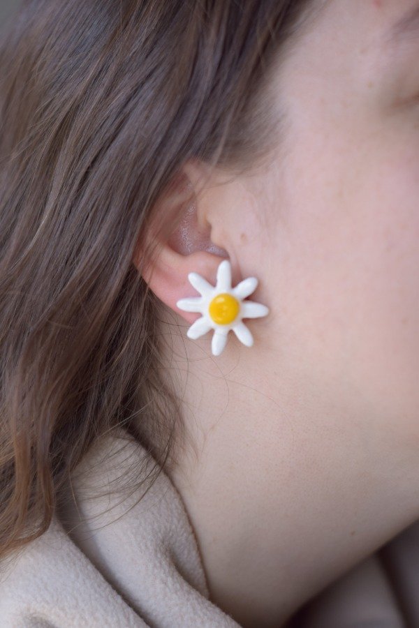 Producto - Aros margaritas - Rita porcelana