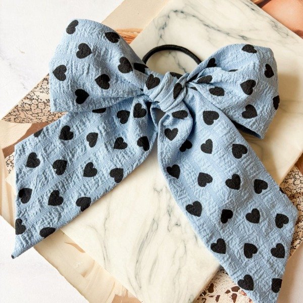 Producto - Moño Hearts Celeste