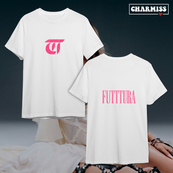 Remeron oversize logo T y futttura glitter rosa — imagen 2