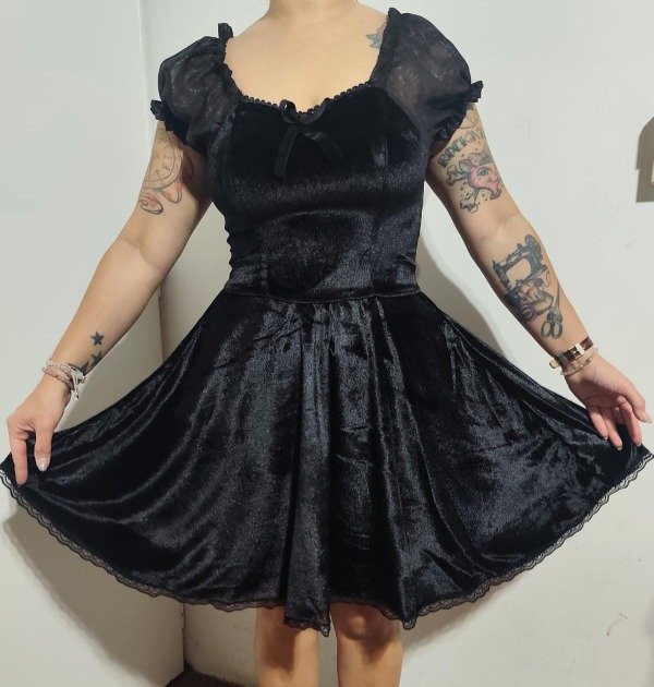 Producto - Vestido terciopelo manga corta