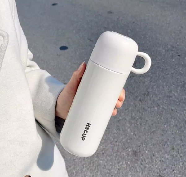 Producto - Termito de acero 500ml con taza BLANCO