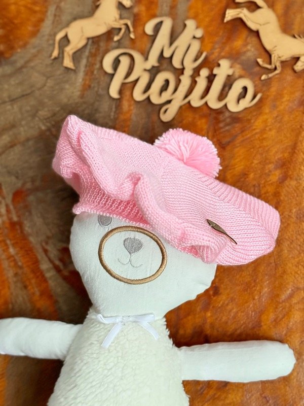 Producto - Boina Hilo Rosa Bebé Pompón - 2