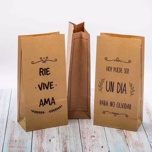 Producto - BOLSA PAPEL RÍE VIVE AMA 12,5X24,5CM X10