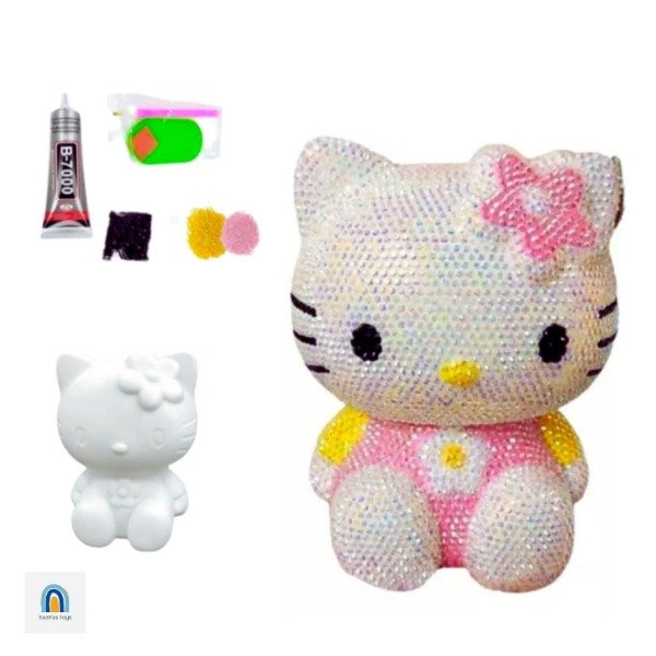Producto - Alcancia 3D Diamond Painting / Pintura Diamante HELLO KITTY ROSA