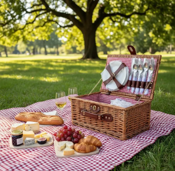 Producto - CESTA PICNIC DE MIMBRE PARA 4 PERSONAS