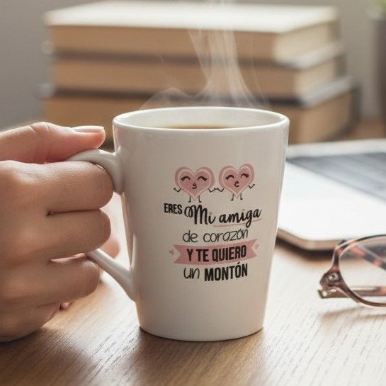 Producto - TAZA CÓNICA CERÁMICA DIA DEL AMIGO EN CAJA
