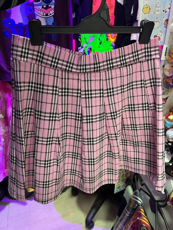 Producto - Pollera tableada escocesa rosa