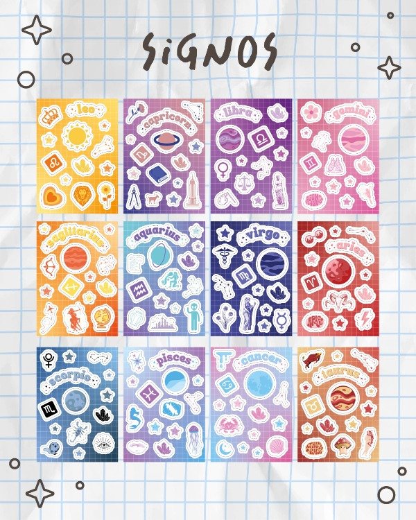 Producto - Planchas A6 de signos - 0