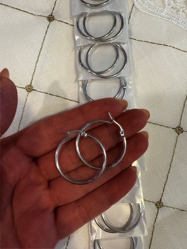 Producto - Blíster x 12 pares argollas acero 40mm