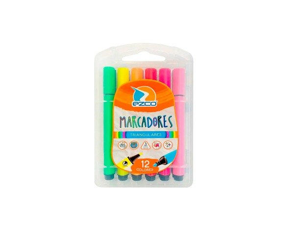 Producto - MARCADOR EZCO TRIANGULAR VALIJA x 12 UNID.