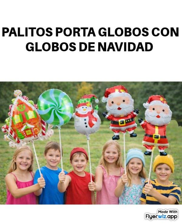 Producto - Palito PORTAGLOBO con globos navidad