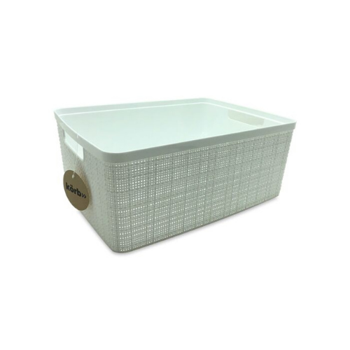 Producto - Organizador Plástico Yute 12L Blanco