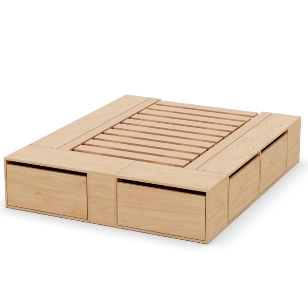 Producto - Cama Box Extensible (1.40/1.60 x 2.00 m) Roble Kendal