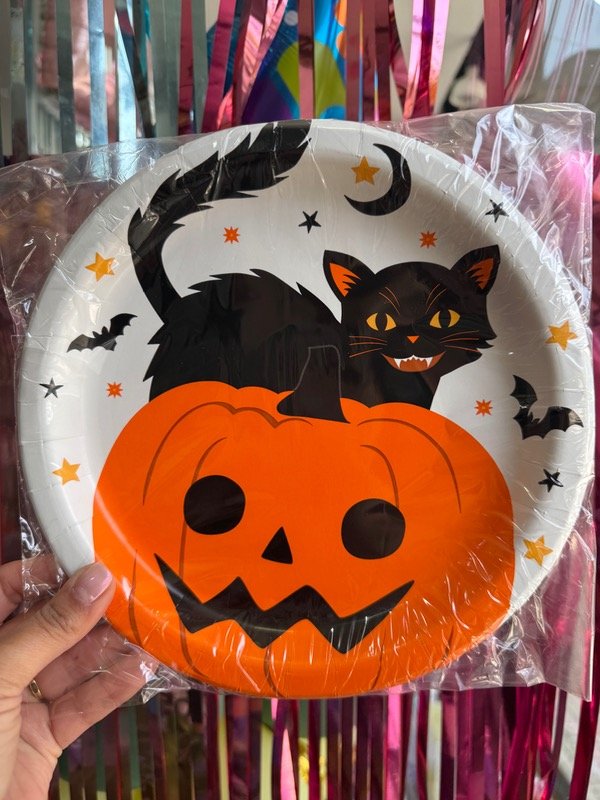 Producto - PLATO REDONDO CALABAZA Y GATO