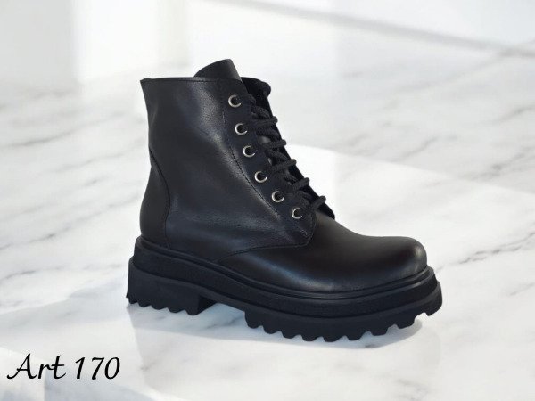 Producto - Borcego de Cuero Vacuno Negro - Modelo 170